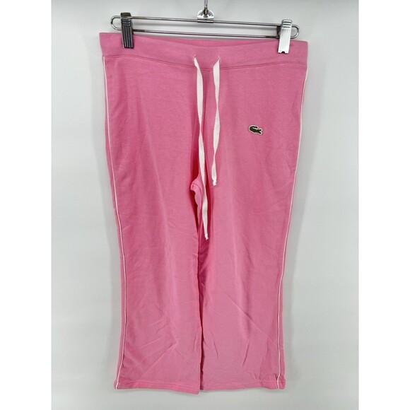 Lacoste wide leg cropped pants size 4 sweat pants Pink - Picture 1 of 3